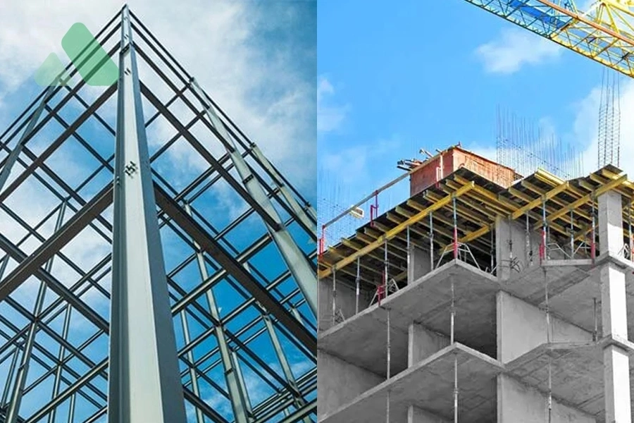 تفاوت اسکلت فلزی و بتنی چیست؟ (مقایسه مزایا، معایب، هزینه اجرایی و مقاومت نهایی)